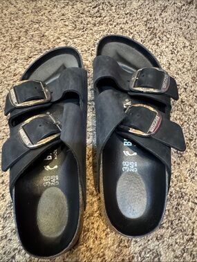 Birkenstock Black Double Buckle Slide Sandals